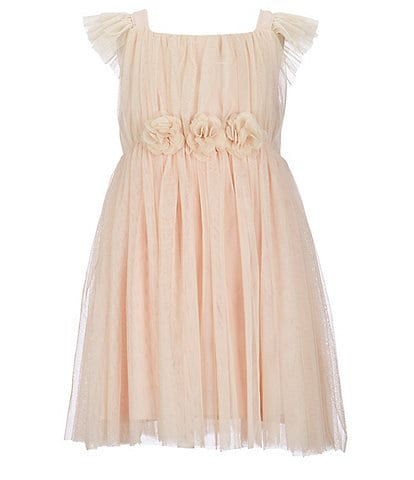Popatu Little Girls 2-8 Tulle Flutter Sleeve Dress