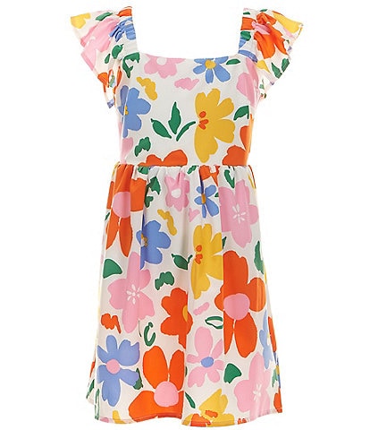 Poppies and Roses Big Girls 7-16 Floral Tie-Back Dress