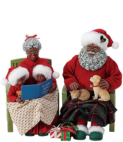 Possible Dreams Christmas Traditions Collection African American Santa and Mrs. Claus Storytime 2-Piece Figurine Set