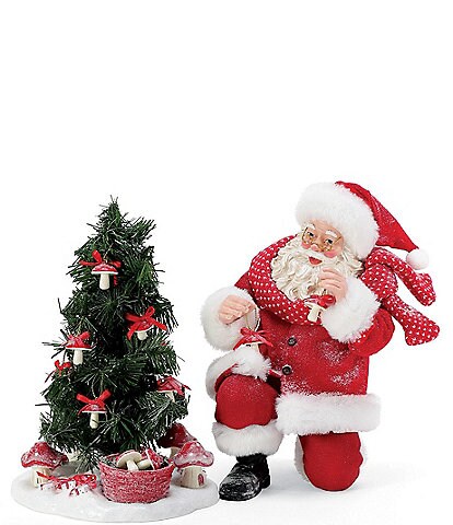 Possible Dreams Christmas Traditions Collection Santa With Tree Merry Morel 2-Piece Figurine Set