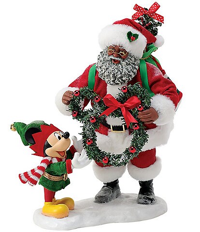 Possible Dreams Disney Licensed Dillard's Exclusive Evergreen Friendship African American Santa & Mickey Figurine
