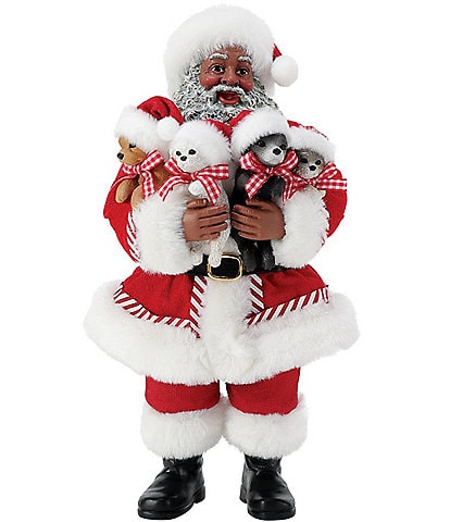 Possible Dreams Santa and His Pets African American Santa Pick Of The Litter Figurine