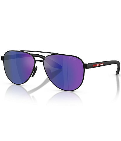 Prada Men's Linea Rossa 58mm Aviator Sunglasses