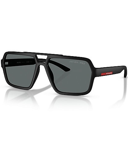 Prada Men's Linea Rossa PS 59mm Polarized Pilot Sunglasses