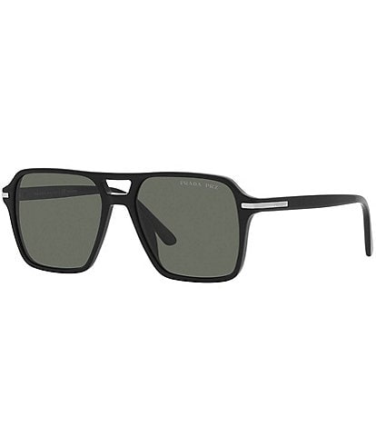 Prada Men's PR 20YS 55mm Pilot Polarized Sunglasses