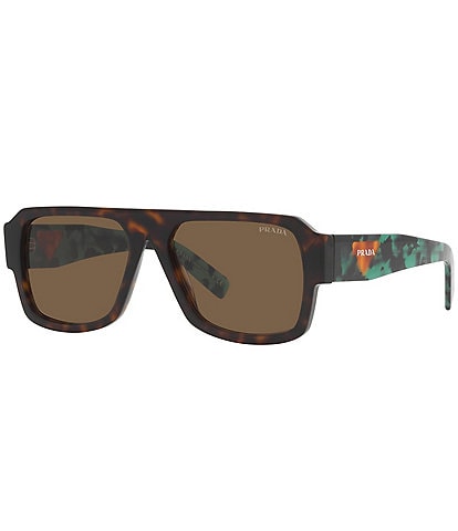 Prada Men's PR 22YS Tortoise 56mm Pilot Sunglasses