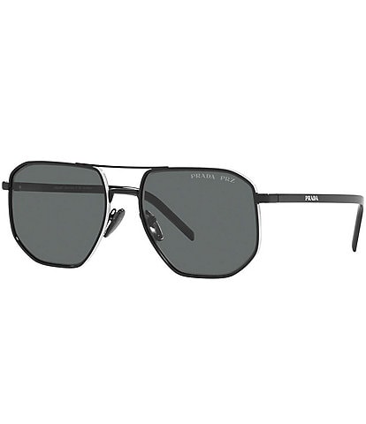 Prada Men's PR 59YS 57mm Polarized Square Sunglasses