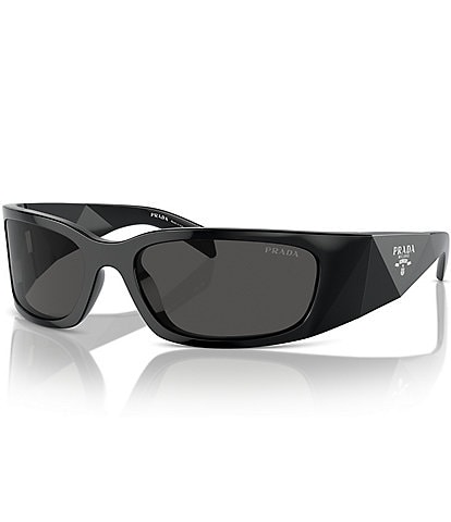 Prada Men's PRA19S 60mm Wrap Sunglasses