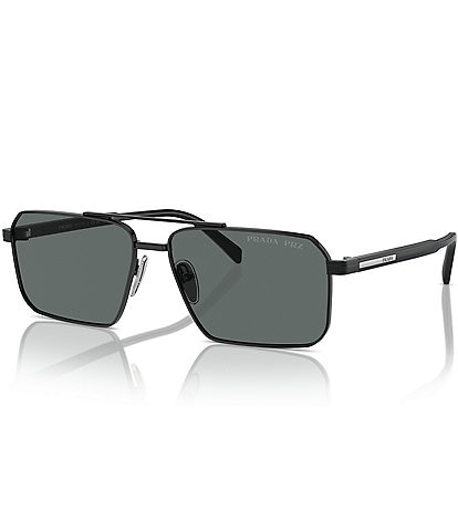 Prada Men's PRA57S 61mm Polarized Rectangle Sunglasses