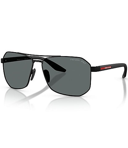 Prada Men's PS A53S 62mm Polarized Pilot Sunglasses