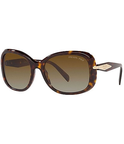 Prada PR 04ZS 57mm Tortoise Rectangle Polarized Sunglasses