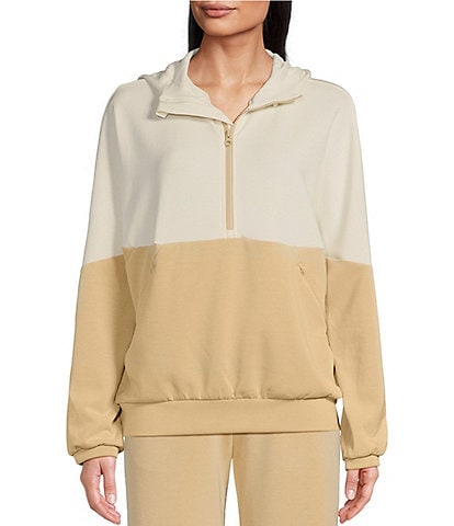 prAna Shea Anorak Colorblock Hooded Half Zip Neck Long Sleeve Pullover Sweater