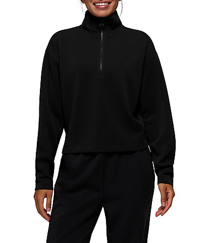 prAna Shea Soft Double Knit Mock Neck Half Zip Pullover