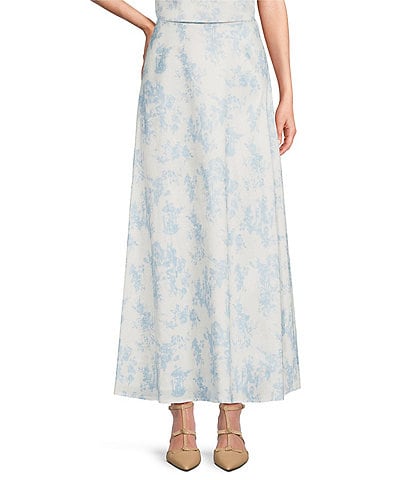Preston & York Janet Toile A line Silhouette Midi Skirt