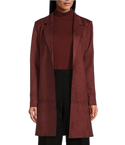 Preston & York Nathalia Suede Open Front Long Sleeve Jacket