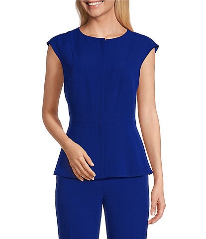 Preston & York Pamela Crepe Round Neckline Cap Sleeve Vest