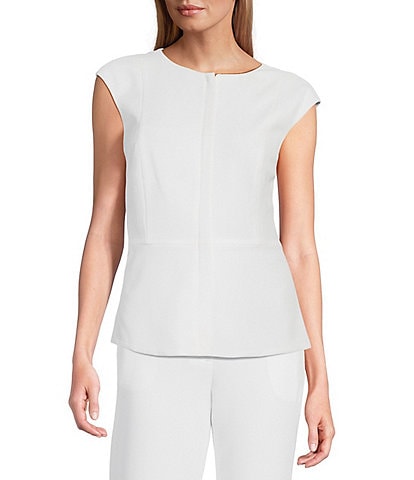 Preston & York Pamela Crepe Round Neckline Cap Sleeve Vest