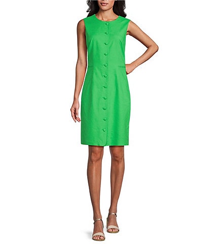 Preston & York Sherri Knee Length Sleeveless Linen Dress