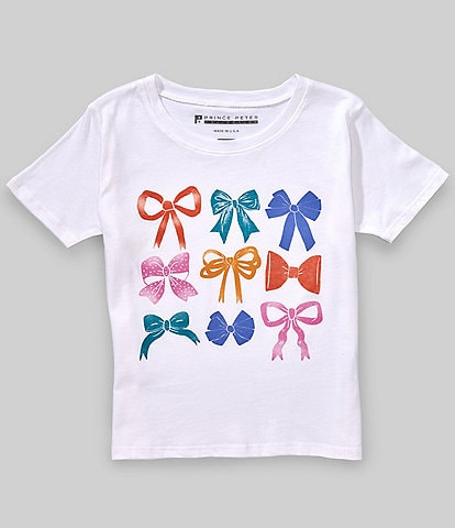 Prince Peter Big Girls Bow Graphic Short Sleeve T-Shirt