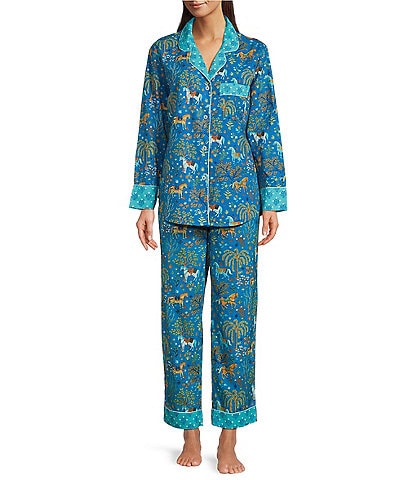 Printfresh Woven Show Pony Long Sleeve Notch Collar Pajama Set