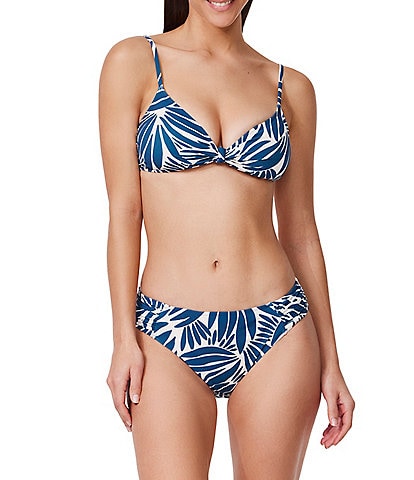 Profile by Gottex Comeback Tie Front V-Neck Bra Swim Top & Side Tab Mid Rise Hipster Swim Bottom