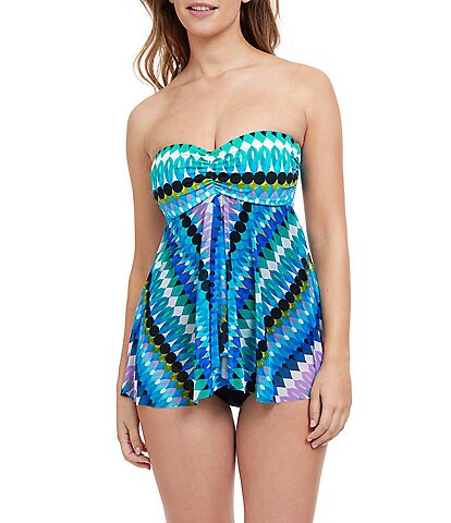 Profile by Gottex Printed Bandeau One-Piece Swimsuit