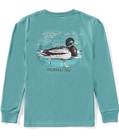 Properly Tied Big Boys Swimming Mallard Long Sleeve T-Shirt