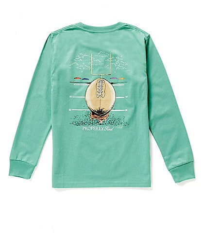 Properly Tied Little Boys 2T-7 Long Sleeve Field Goal Graphic T-Shirt
