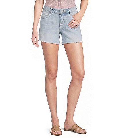 Prosperity Denim Low Loose Embroidered Heart Denim Shorts