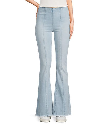 Prosperity Denim Pull-On Seamed Front Flared Jeans
