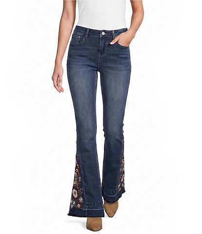Prosperity Floral Embroidered Flared Jeans