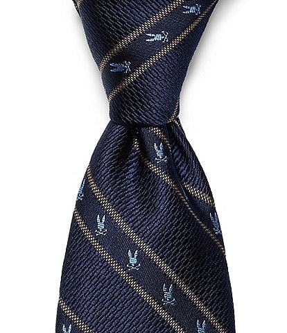 Psycho Bunny Allover Bunny Stripe Traditional 3 1/4" Silk Ties