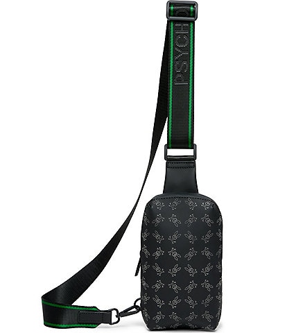 Psycho Bunny Allover Glossy Embossed Bunny Crossbody Bag