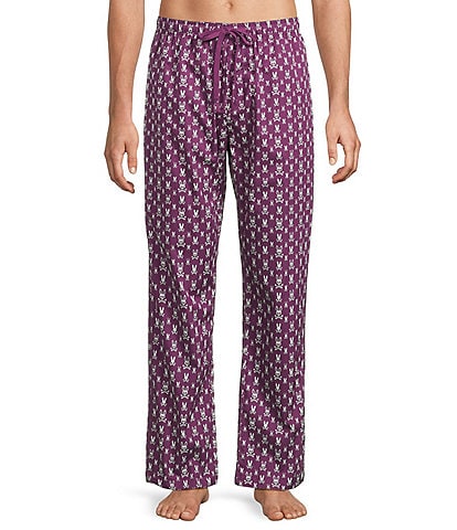 Psycho Bunny Allover Printed Woven Poplin Lounge Pants