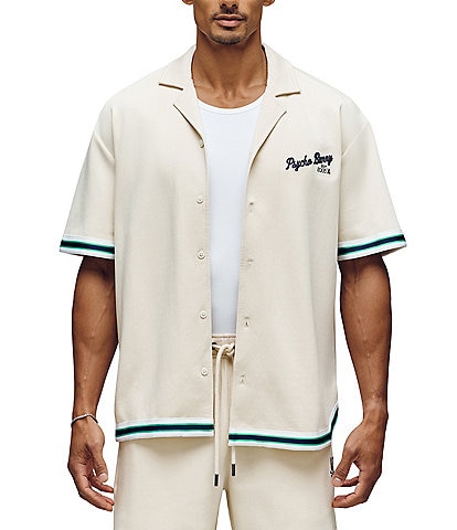 Psycho Bunny Basil Taped Short Sleeve Woven Camp Shirt
