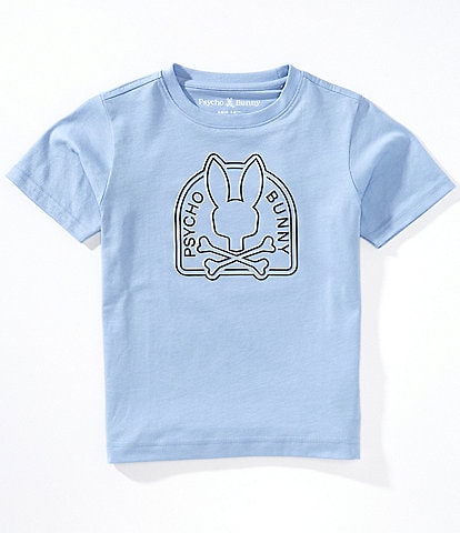 Psycho Bunny Big Boys 5-20 Melborne Short Sleeve Water-Based Bunny Graphic T-Shirt