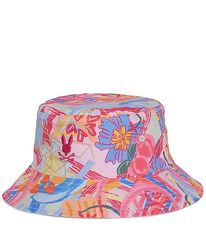 Psycho Bunny Big Boys 7-20 Benton Floral/Solid Reversible Bucket Hat