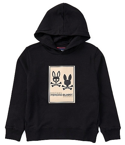 Psycho Bunny Big Boys 7-20 Long Sleeve Monroe Patch Fleece Hoodie