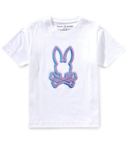 Psycho Bunny Big Boys 7-20 Short Sleeve Andros Neon Bunny T-Shirt