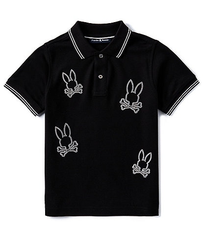 Psycho Bunny Big Boys 7-20 Short Sleeve Milton Pique Polo Shirt