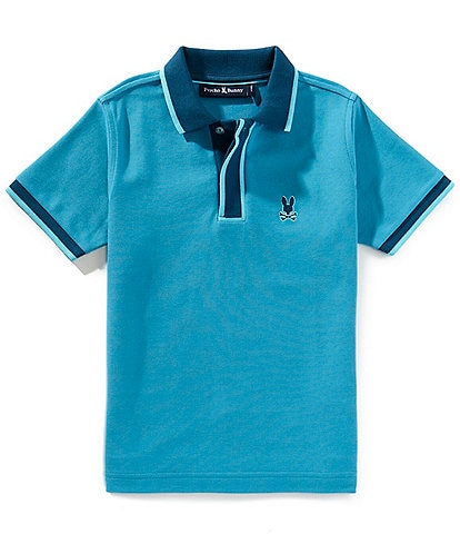 Psycho Bunny Big Boys 7-20 Ivins Short Sleeve Interlock Polo Shirt