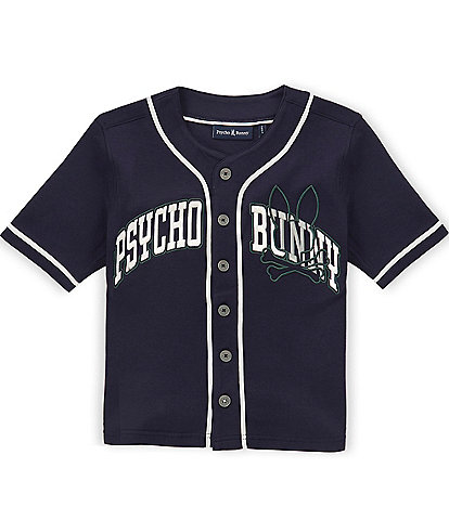 Psycho Bunny Big Boys Nathaniel Short Sleeve Baseball Shirt