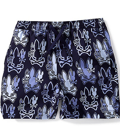 Psycho Bunny Big Boys Olden All Over Print Swim Trunk
