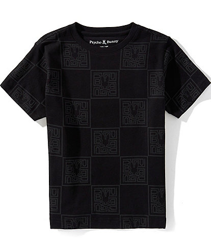 Psycho Bunny Big Boys Short Sleeve Gio All Over Print T-Shirt