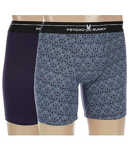 Psycho Bunny Assorted Solid/Allover Print Boxer Briefs 2-Pack