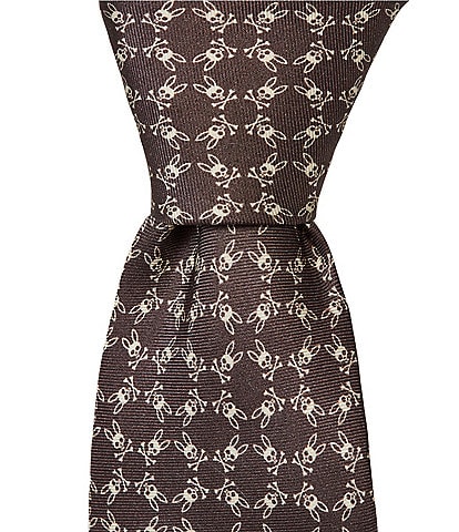 Psycho Bunny Bunny Circle Traditional Jacquard Silk Tie