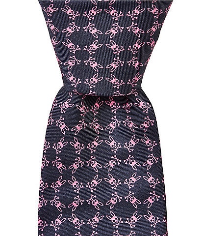 Psycho Bunny Bunny Circle Traditional Jacquard Silk Tie
