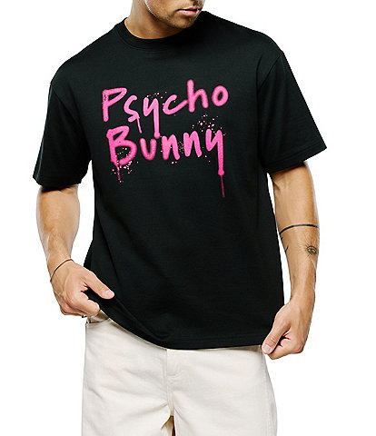 Psycho Bunny Duncan Wordmark Relaxed Fit Short Sleeve T-Shirt
