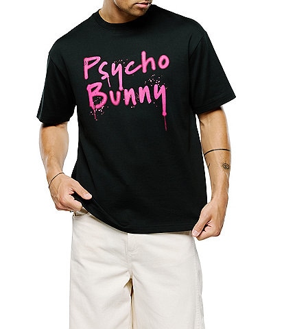 Psycho Bunny Duncan Wordmark Relaxed Fit Short Sleeve T-Shirt