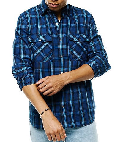 Psycho Bunny Elie Plaid Long Sleeve Woven Shirt